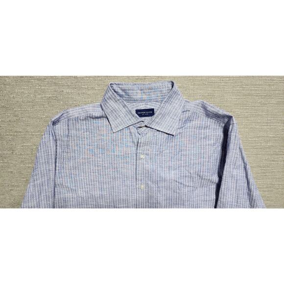 Proper Cloth Other - Proper Cloth Men’s Custom Blue White Striped Long Sleeve Button Down Shirt